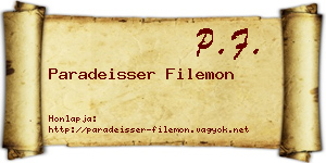 Paradeisser Filemon névjegykártya